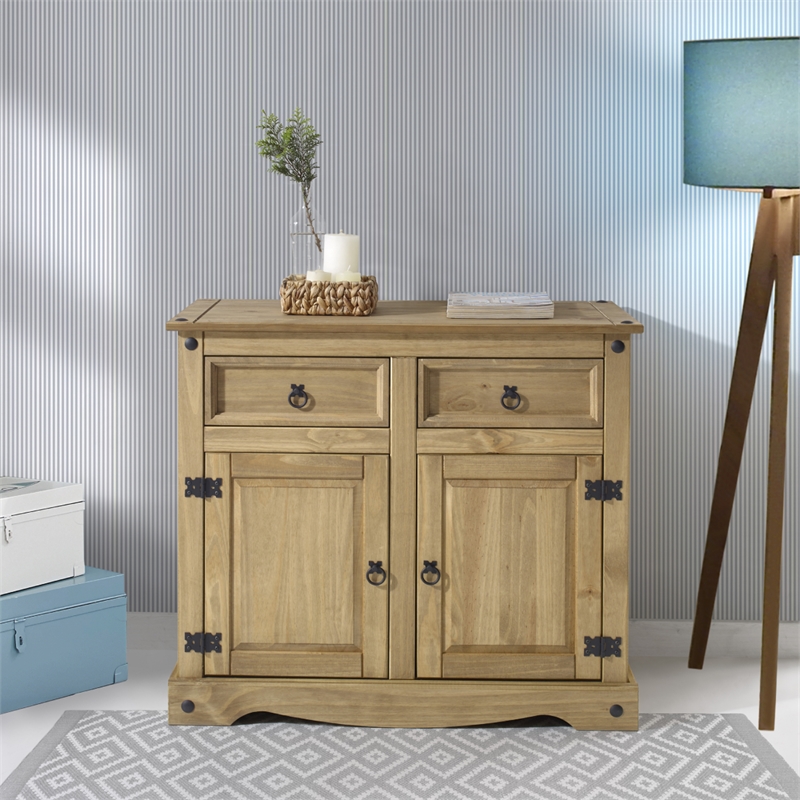 OS Home and Office Furniture Cottage Series Wood Buffet Sideboard Corona Brown