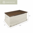OS Home and Office Furniture Cottage Series Wood Storage Trunk in Distressed Wht