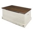 OS Home and Office Furniture Cottage Series Wood Storage Trunk in Distressed Wht