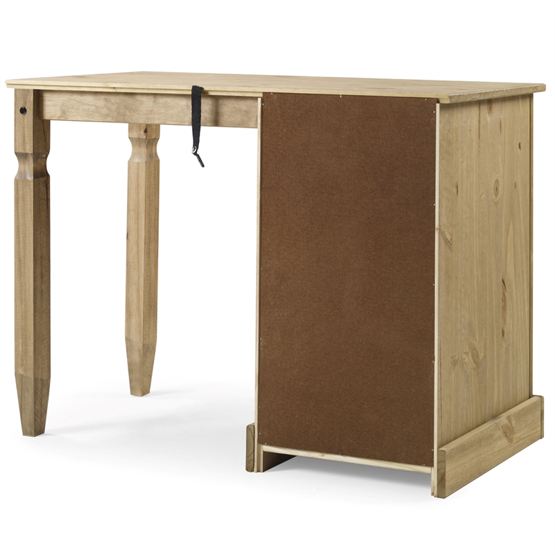 OS Home and Office Furniture Cottage Series Wood Vanity/Desk in Corona Brown