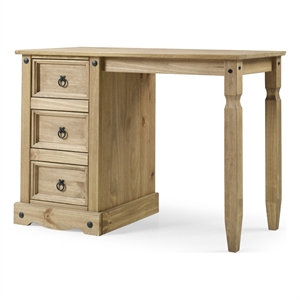 OS Home and Office Furniture Cottage Series Wood Vanity/Desk in Corona Brown