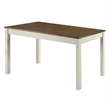 OS Home and Office Furniture Cottage Series Dining Table in Distressed White