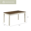 OS Home and Office Furniture Cottage Series Dining Table in Distressed White