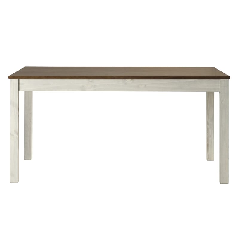OS Home and Office Furniture Cottage Series Dining Table in Distressed White