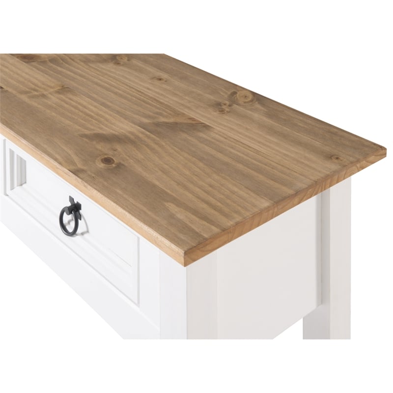 OS Home and Office Furniture Cottage Series Wood Hall Table in Corona Snow