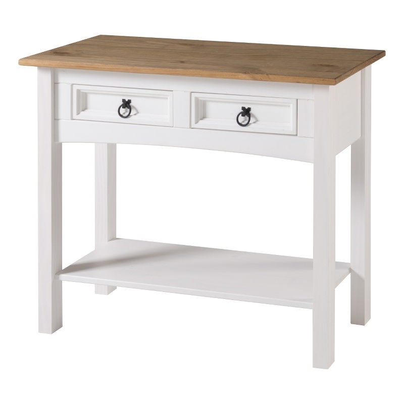 OS Home and Office Furniture Cottage Series Wood Hall Table in Corona Snow