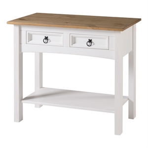 OS Home and Office Furniture Cottage Series Wood Hall Table in Corona Snow