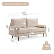 69 Inch Wide Upholstered Two Cushion Sofa with Bolster Pillows in Beige Velvet