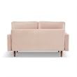 69 Inch Wide Upholstered Two Cushion Sofa with Bolster Pillows in Beige Velvet