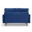 57 Inch Wide Upholstered Two Cushion Loveseat w/ Bolster Pillows in Blue Velvet