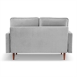 57 Inch Wide Upholstered Two Cushion Loveseat w/ Bolster Pillows in Grey Velvet