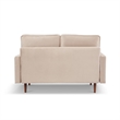 57 Inch Wide Upholstered Two Cushion Loveseat w/ Bolster Pillows in Beige Velvet