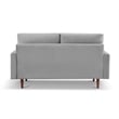69 Inch Wide Upholstered Two Cushion Sofa with Square Arms in Grey Velvet
