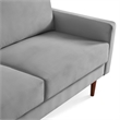 57 Inch Wide Upholstered Two Cushion Loveseat with Square Arms in Grey Velvet