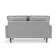 69 Inch Wide Upholstered Two Cushion Sofa with Cambered Arms in Grey Velvet