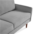 69 Inch Wide Upholstered Two Cushion Sofa with Cambered Arms in Grey Velvet