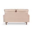 69 Inch Wide Upholstered Two Cushion Sofa with Cambered Arms in Beige Velvet