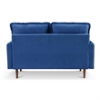 57 Inch Wide Upholstered Two Cushion Loveseat with Cambered Arms in Blue Velvet