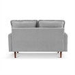 57 Inch Wide Upholstered Two Cushion Loveseat with Cambered Arms in Grey Velvet