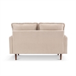 57 Inch Wide Upholstered Two Cushion Loveseat with Cambered Arms in Beige Velvet
