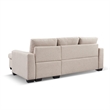 Tufted Sectional Chaise Sofa Sleeper with Storage in Beige