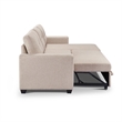 Tufted Sectional Chaise Sofa Sleeper with Storage in Beige