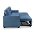 Tufted Sectional Chaise Sofa Sleeper with Storage in Blue