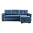 Tufted Sectional Chaise Sofa Sleeper with Storage in Blue
