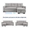 Tufted Sectional Chaise Sofa Sleeper with Storage in Dark Grey