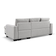 Tufted Sectional Chaise Sofa Sleeper with Storage in Dark Grey