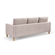 Two Piece Upholstered Tufted L Shaped Sectional with Ottoman in Beige