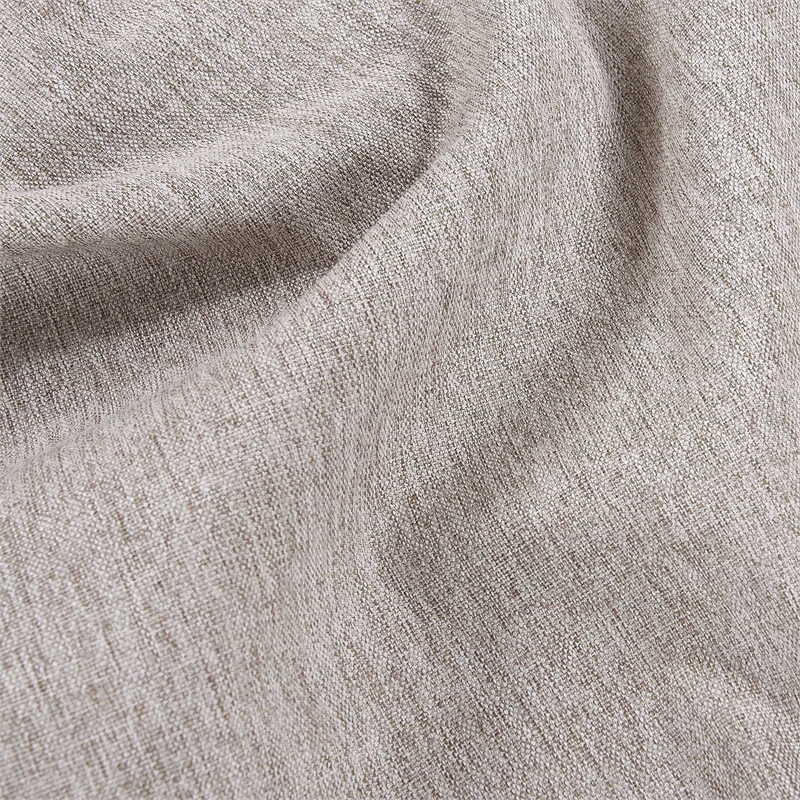 Two Piece Upholstered Tufted L Shaped Sectional with Ottoman in Beige