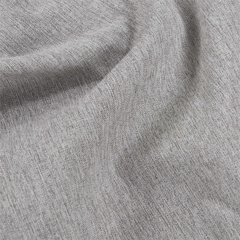 Two Piece Upholstered Tufted L Shaped Sectional with Ottoman in Light Grey