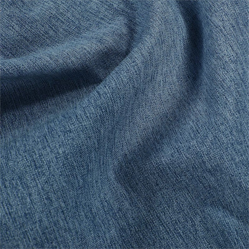 Tufted Futon Convertible Sofa Sleeper with Two Throw Pillows in Blue Velvet