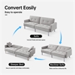 Tufted Futon Convertible Sofa Sleeper w/ Two Throw Pillows in Light Grey Velvet
