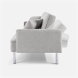 Tufted Futon Convertible Sofa Sleeper w/ Two Throw Pillows in Light Grey Velvet