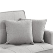 Tufted Futon Convertible Sofa Sleeper w/ Two Throw Pillows in Light Grey Velvet