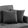 Tufted Futon Convertible Sofa Sleeper with Two Throw Pillows in Dark Grey Velvet