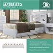 OS Home and Office Furniture Twin Sized White Mates Bed with Two Drawers