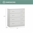 OS Home and Office Furniture Four Drawer Chest in White