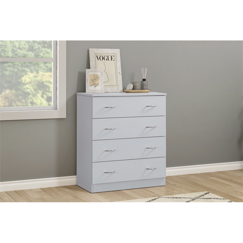 OS Home and Office Furniture Four Drawer Chest in White