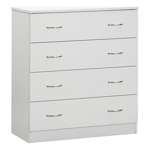 OS Home and Office Furniture Four Drawer Chest in White