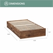 OS Home and Office Furniture Twin Sized Mountain Oak Mates Bed with Two Drawers