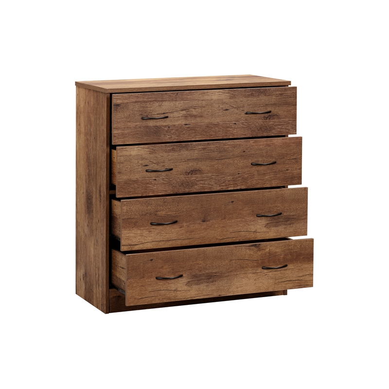 OS Home and Office Furniture Four Drawer Chest in Mountain Oak