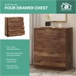 OS Home and Office Furniture Four Drawer Chest in Mountain Oak