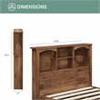 OS Home and Office Furniture Twin Sized Bookcase Headboard Platform Bed in Oak