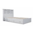 OS Home and Office Furniture Twin Size Bookcase Headboard and Platform Bed White