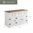 OS Home and Office Furniture Cottage Series Wood Buffet Sideboard in White