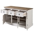 OS Home and Office Furniture Cottage Series Wood Buffet Sideboard in White