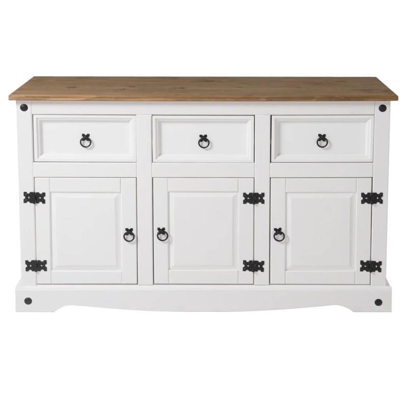 OS Home and Office Furniture Cottage Series Wood Buffet Sideboard in White